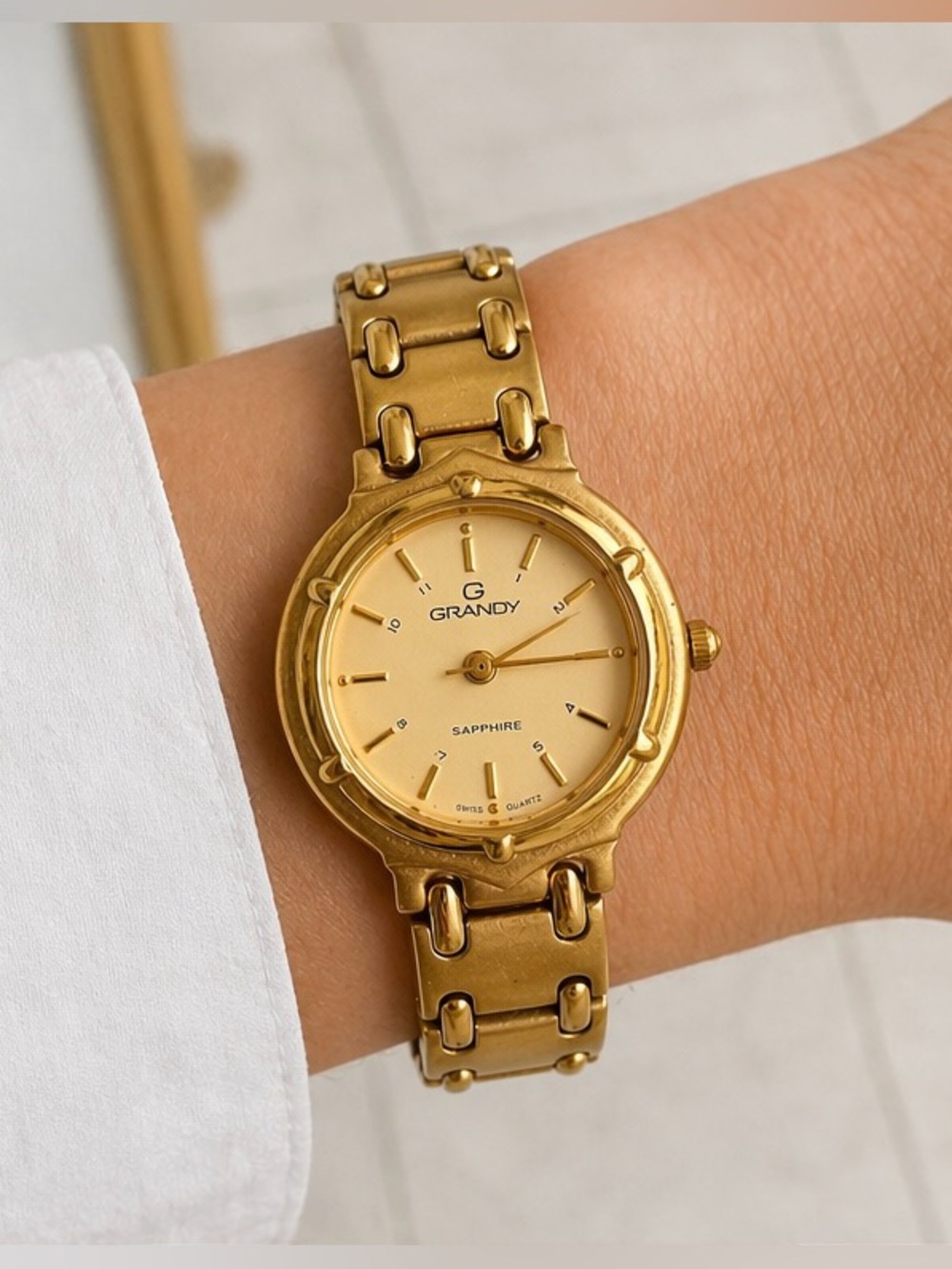 Women's Gold-Tone Sapphire Watch